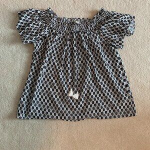 Kate Spade black and white off the shoulder top. Size Small